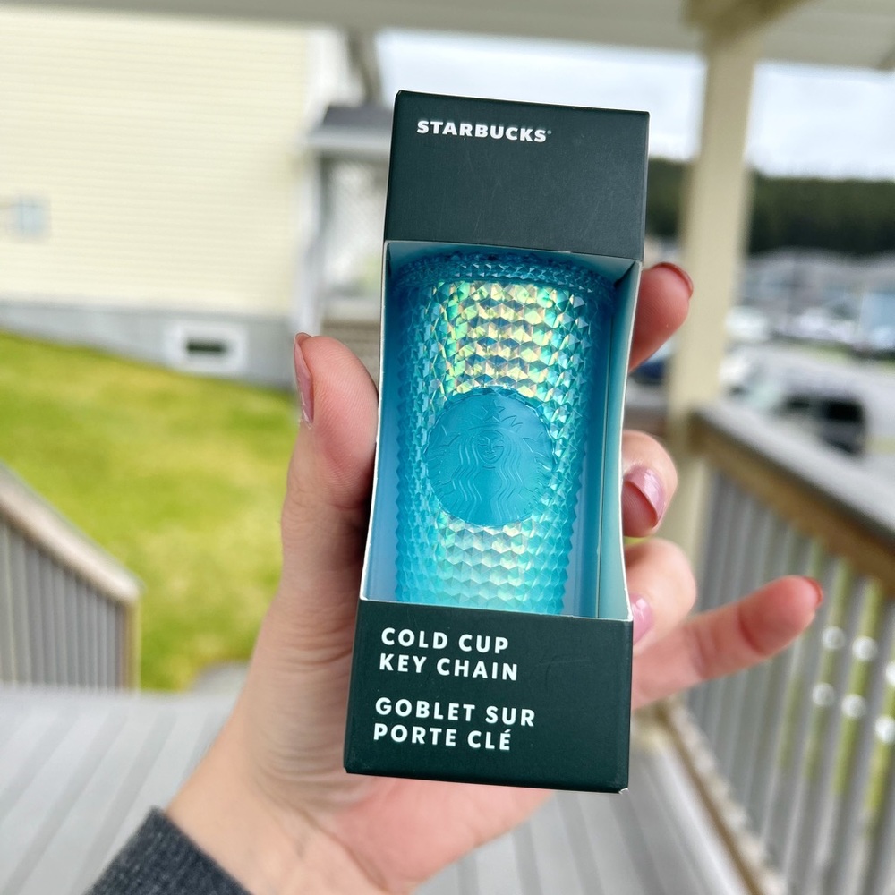 Brand new blue Starbucks keychain